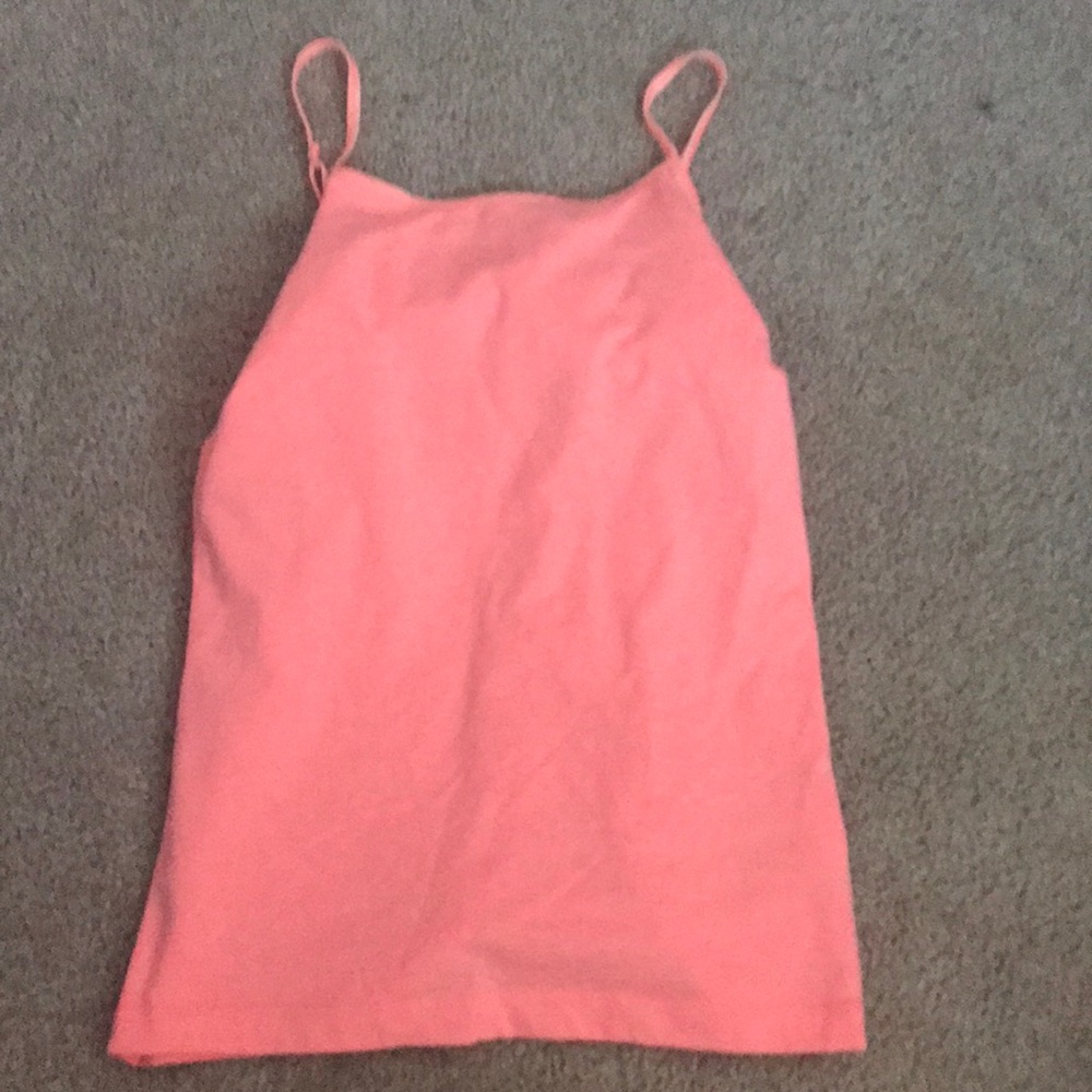 Coral And White Tank Top
